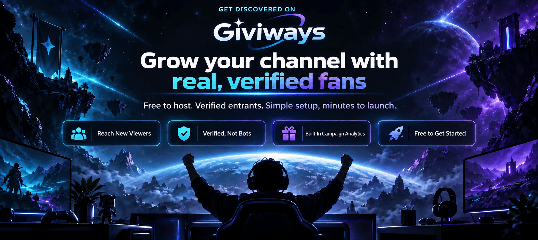 Giviways helps creators get discovered, reach new viewers, and grow with real, verified fans